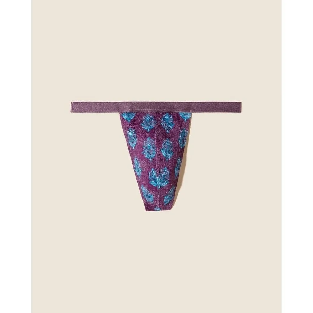 Cosabella Never Say Never Printed Italian Thong Himalayan Flor Lace Men's Size M